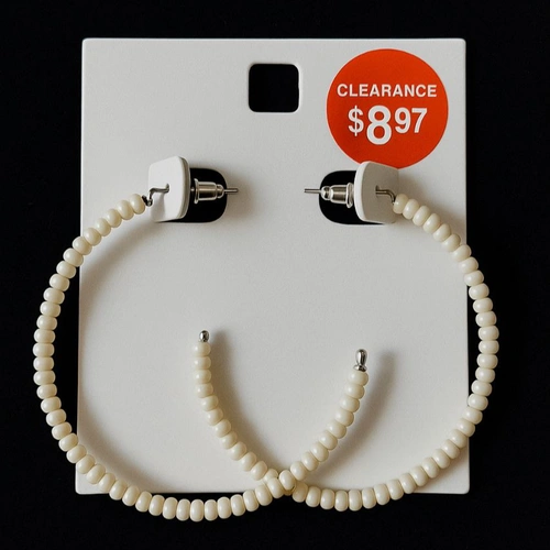 گوشواره نیم حلقه مهره‌ای