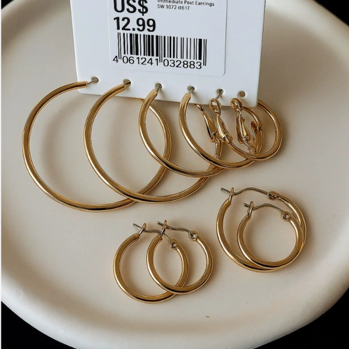 گوشواره حلقه‌ای سه سایز