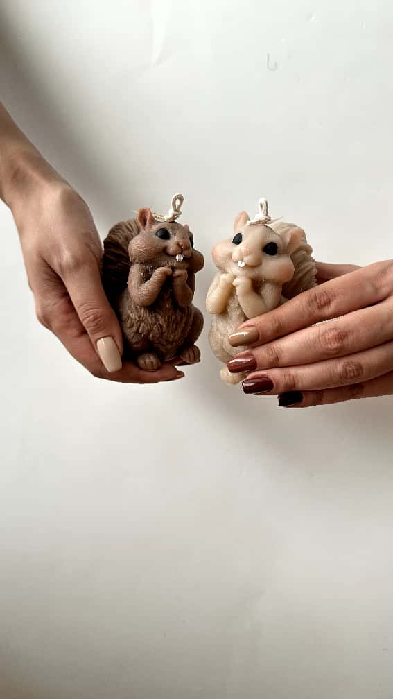 شمع دست‌ساز طرح سنجاب