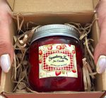 شمع دست‌ساز طرح مربای توت‌فرنگی