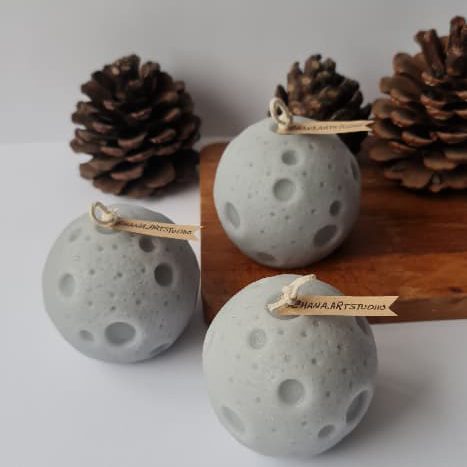 شمع دست‌ساز طرح ماه